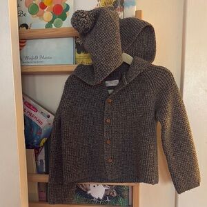 Cozy Knit Button-Up Hoodie